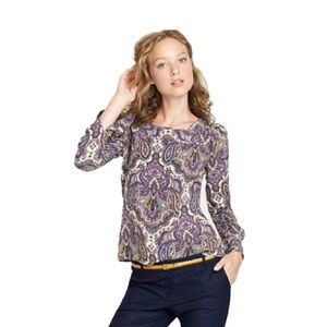 J. Crew Paisley Print Talitha Blouse Size L